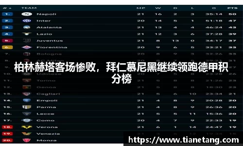 柏林赫塔客场惨败，拜仁慕尼黑继续领跑德甲积分榜